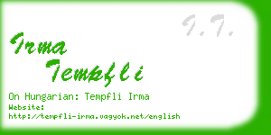 irma tempfli business card